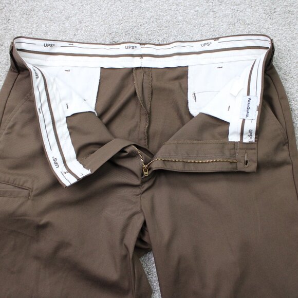 WearGuard UPS Work Pants Men 38x32 Brown Flat Front Utility Cargo Uniform Chinos - Picture 10 of 13